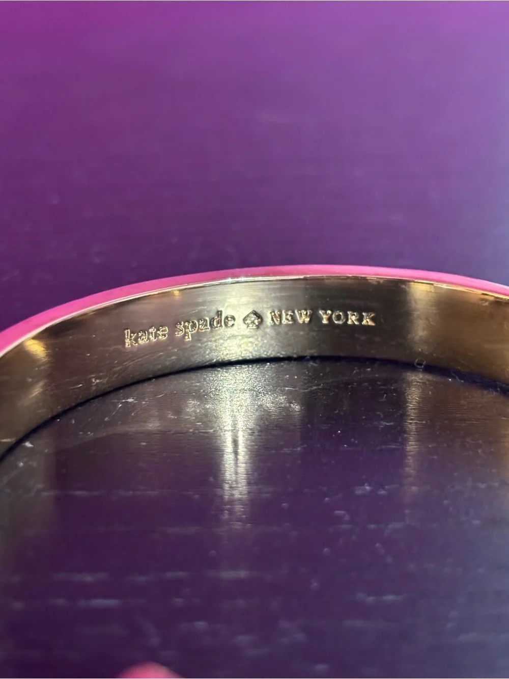 Kate Spade Black Enamel & Gold Spade Cutout Bangle